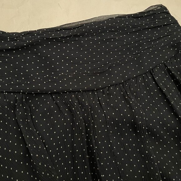Express Y2K Black & White Polka Dot Silk Mini Skirt – Size 0 - Picture 4 of 10